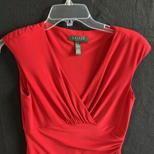 Ralph Lauren Red Sleeveless Midi Dress